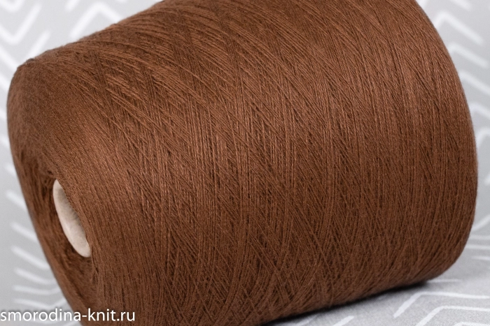 Кашемир, art. CASHMERE, Италия, Loro Piana, Состав: 100% кашемир, Метраж: 2/27 1350м/100гр., Цвет: 1574R шоколадная паста (коричневый с оранжевым подтоном)