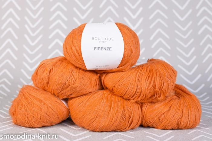 (МОТКИ) Хлопок, art. FIRENZE, Италия, Boutique, Состав: 70% хлопок, 30% полиамид, Метраж: 190м/50гр., Цвет: 115 свежая морковь (оранжевый)