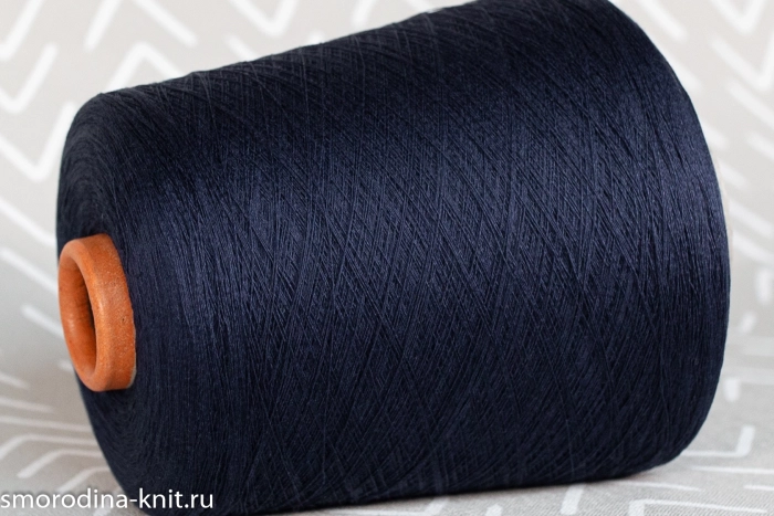 Шёлк с хлопком, art. KYOTO, Италия, Zegna Baruffa, Состав: 59% шёлк, 41% хлопок, Метраж: 3500м/100гр., Цвет: 203348 вечерний холод (тёмно-синий) 