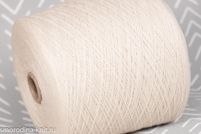 Кашемир, art. COARSEHAIR, Италия, Loro Piana, Состав: 100% кашемир, Метраж: 2/11 550м/100гр., Цвет: 1230 белая роза (молочно-белый)