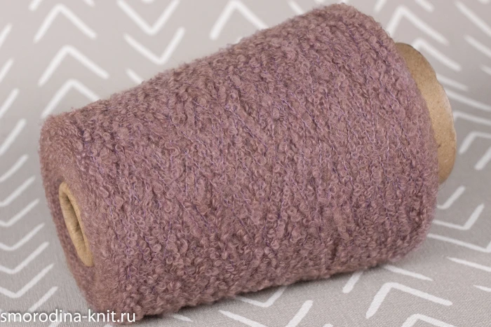 Верблюжонок букле, art. FINE CAMEL BOUCLE, Италия, Filati Naturali, Состав: 34% беби верблюжонок, 51% меринос экстрафайн, 13% полиамид (нить основа), 2% эластан, Метраж: 450м/100г., Цвет:  20817 сиреневая дымка (приглушённый розово-фиолетовый)