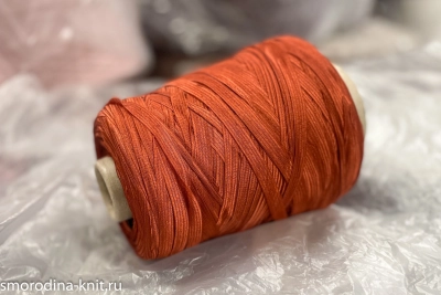 Шёлк лента, art. BEAUTY, Италия, Filati Naturali, Состав: 100% шёлк, Метраж: 300м/100гр., Цвет: 92954 пряный закат (терракотовый)