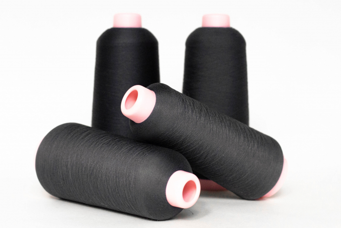 Эластан, art. WS DASRY, Япония, Maeda Textile Co, Состав: 100% полиэстер, Метраж 14000м/100гр., Цвет: 3020 графит (тёмно-серый)