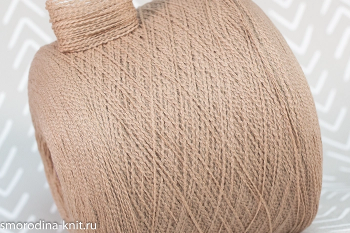 Хлопок, art. ELISE, Италия, Prisma Riserche (сток BOTTEGA VENETA), Состав: 82% хлопок, 18% полиамид, Метраж: 600м/100гр., Цвет: 22944 нежный бархат (бежевый) 
