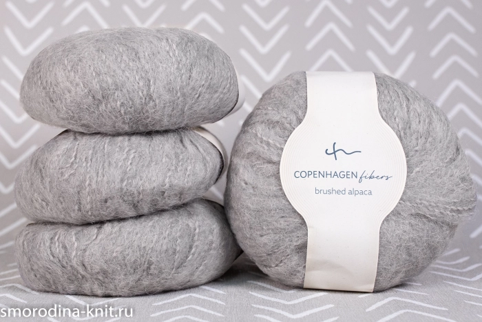 (МОТКИ) Смесовка с альпакой, art. BRUSHED ALPACA, Италия, Hobbii, Состав: 50% альпака, 23% шерсть, 25% полиамид, Метраж: 110м/50гр., Цвет: 31 летний дождь (серый с проседью)