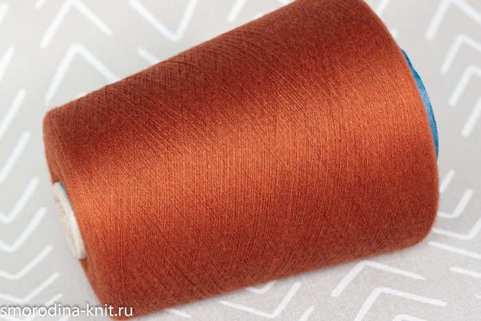 Кашемир с шёлком, art. ROYAL, Италия, Loro Piana, Состав: 70% кашемир, 30% шёлк, Метраж: 2/58 2900м/100гр., Цвет: 2393 BRUCIATO янтарный закат (оранжевый)