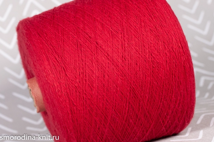 Хлопок, art. COUNTRY, Италия, Monticolor (сток BOTTEGA VENETA), Состав: 100% чёсаный хлопок, Метраж: Ne 16/2 Nm 1352м/100гр., Цвет: Y113 Кармин (красный)