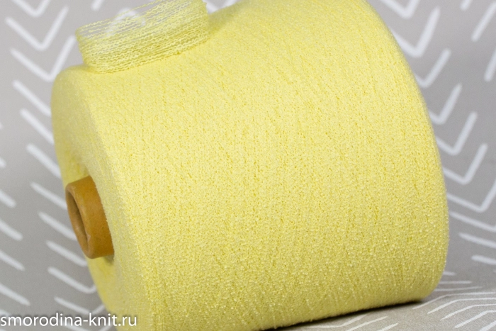 Хлопок букле, art. SPUGNETTA BOUCLE, Италия, Monticolor, Состав: 65% хлопок, 35% полиамид, Метраж: Ne 9/1 1521м/100гр., Цвет: 3 Рапунцель (светло-жёлтый)