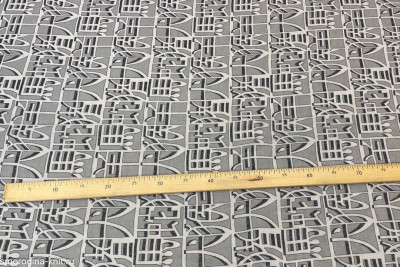 Ткань интерьерная, art. IDEOGRAMMA TENDA, Италия, MISSONI HOME, Состав: 100% полиэстер, Ширина рулона: 300см, Плотность: 80г/м², Цвет: 311 argento/bianco серебристо-белый узор