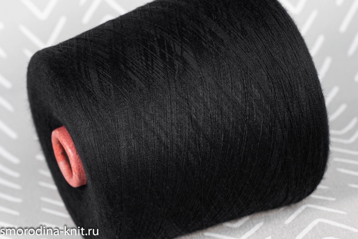 Меринос с кашемиром, art. K-CASHMERE, Италия, Zegna Baruffa, Состав: 50% меринос, 50% кашемир, Метраж: 2/80 4000м/100гр., Цвет: 099070 ангел ночи (чёрный) 