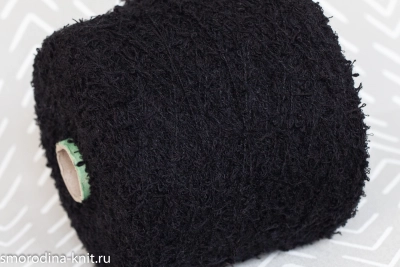 Смесовка с хлопком, art. COLORFUR, Италия, Monticolor, Состав: 70% хлопок, 6% кид мохер, 16% полиамид, 7% акрил, 1% эластан, Метраж: 170м/100гр., Цвет: FU15 лакрица (чёрный)