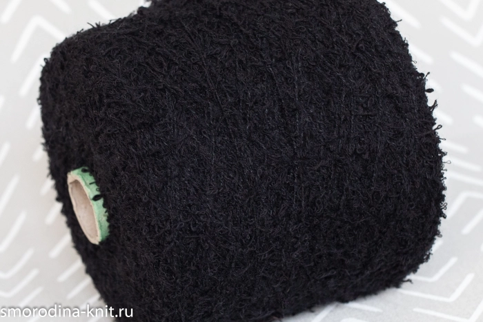 Смесовка с хлопком, art. COLORFUR, Италия, Monticolor, Состав: 70% хлопок, 6% кид мохер, 16% полиамид, 7% акрил, 1% эластан, Метраж: 170м/100гр., Цвет: FU15 лакрица (чёрный)