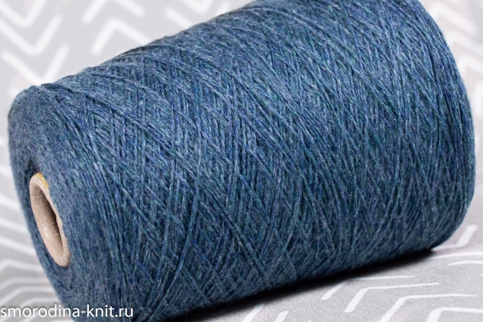 ►Кашемир, art. COARSEHAIR, Италия, Loro Piana, Состав: 100% кашемир, Метраж: 2/11 550м/100гр., Цвет: 70376 classic blue mel морская волна меланж, смесь синего и зеленоватого