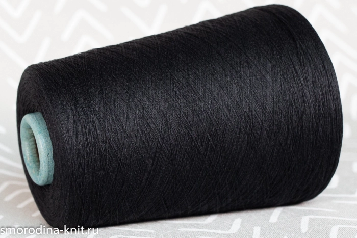 Шёлк с хлопком, art. KYOTO, Италия, Zegna Baruffa, Состав: 59% шёлк, 41% хлопок, Метраж: 3500м/100гр., Цвет: 099070 сумрак Андромеды (чёрный)