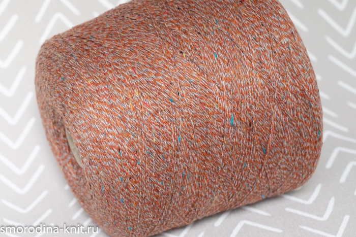 Кашемир, art. NEW TWEED COARSEHAIR, Италия, Loro Piana, Состав: 100% кашемир, Метраж: 2/14 700м/100гр., Цвет: 66948 осенний листопад (оранжевый, серый с разноцветными вкраплениями)