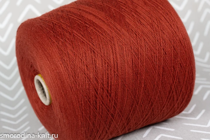 Кашемир, art. CASHMERE, Италия, Loro Piana, Состав: 100% кашемир, Метраж: 2/27 1350м/100гр., Цвет: 33884 кирпичный замок (приглушённый оранжево-красный)