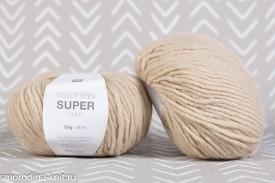 (МОТКИ) Полушерсть, art. ESSENTIALS SUPER CHUNKY, Италия, Rico Design, Состав: 50% шерсть, 50% полиакрил, Метраж: 80м/50гр., Цвет:  016 шёпот Фрейи (светло-бежевый)