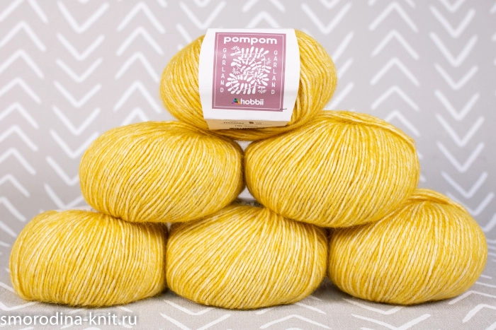 (МОТКИ) Хлопок с альпакой, art. GARLAND, Италия, Hobbii, Состав: 70% хлопок, 30% альпака, Метраж: 105м/50гр., Цвет: 09 солнечная птица (белый,жёлтый)